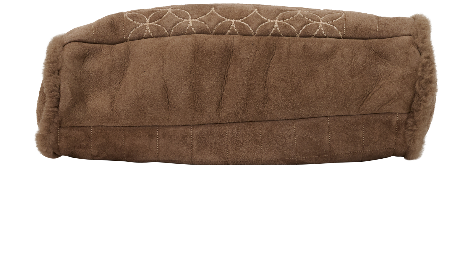 Embroidered CC Tote, &pound;1,800, Handbags, Brown, Shearling, Top view